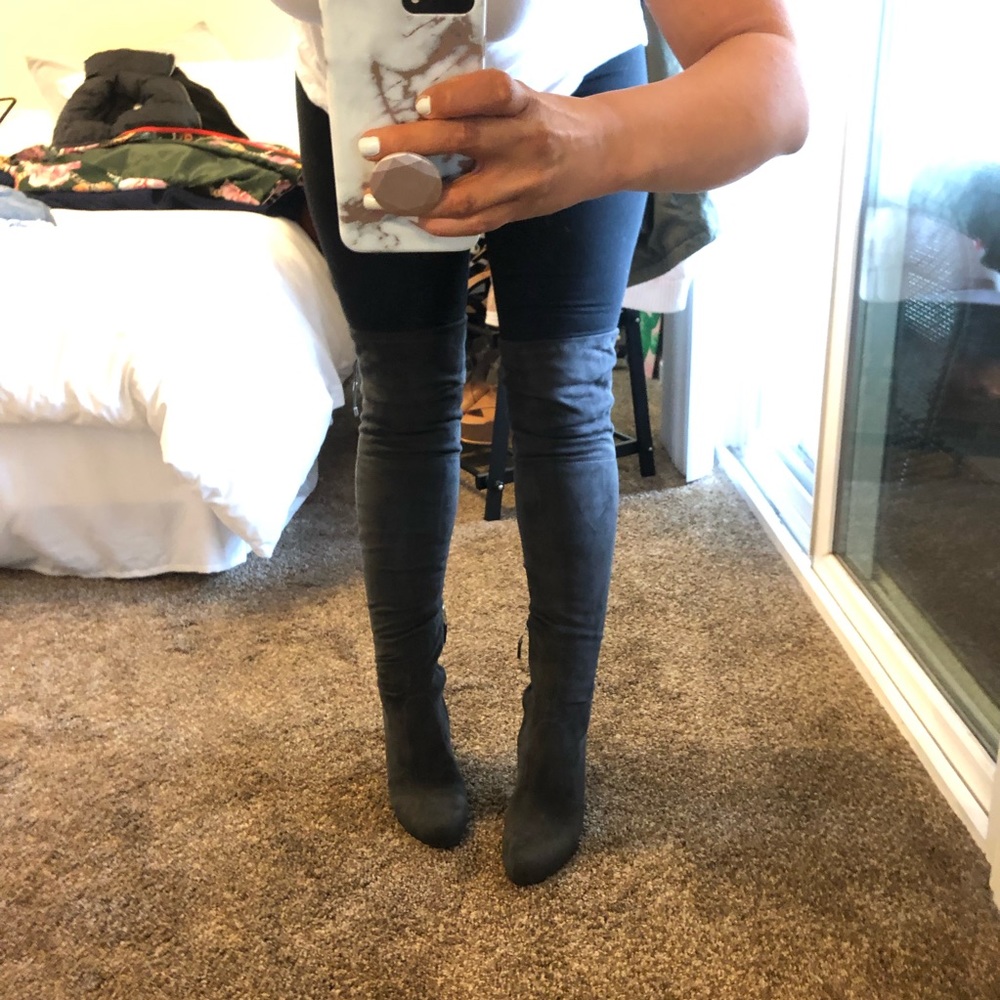 Like New Dark Grey Over the Knee Boots